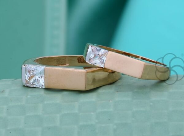 Luxury 18K Rose Gold Couple Bands