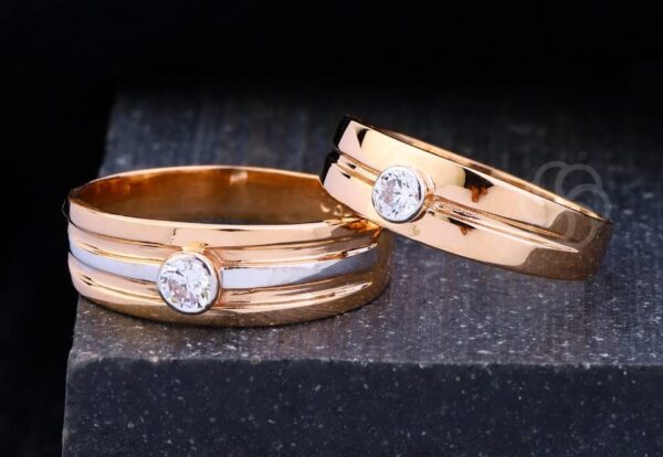 18K Rose Gold Couple Rings Set