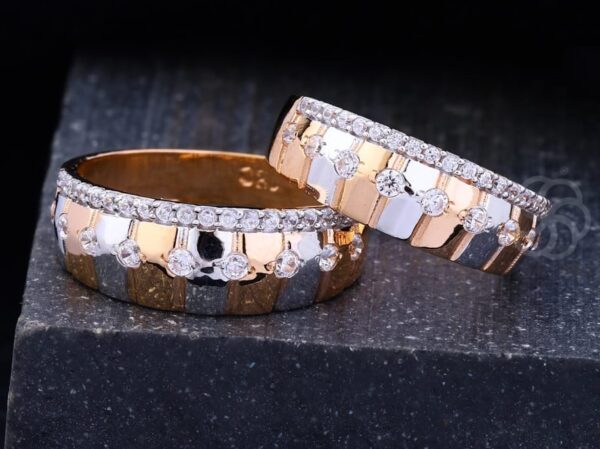 Luxurious 18K Rose Gold Couple Rings Set