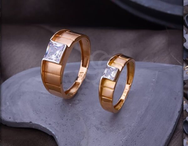 Lightweight 18K Rose Gold Couple Rings Set