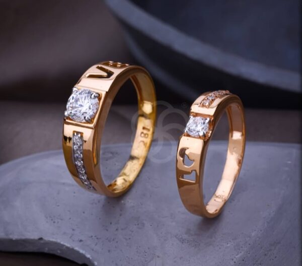 Premium Design 18K Rose Gold Couple Rings Set