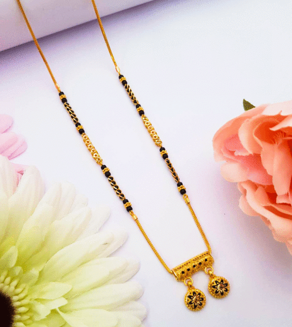 Pure 22K Gold Black Beads Mangalsutra