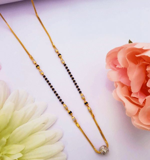 Original 22Kt Gold Mangalsutra with Black Beads
