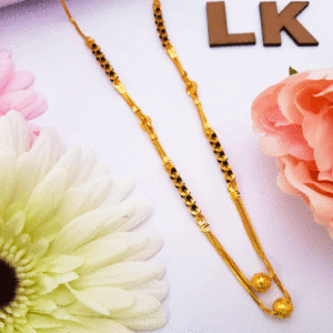 Pure 22K Gold Black Beads Mangalsutra