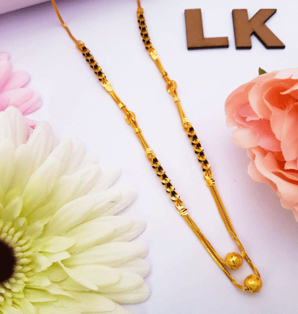 Pure 22K Gold Black Beads Mangalsutra