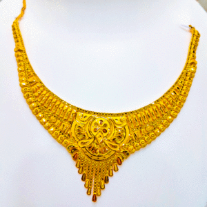 22K Pure Gold Necklace (Haar Set) For Women's