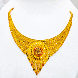 22K Pure Gold Necklace (Haar Set) For Women's