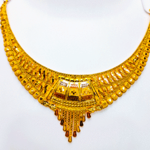 Modern 22K Pure Gold Necklace (Haar Set) For Women's