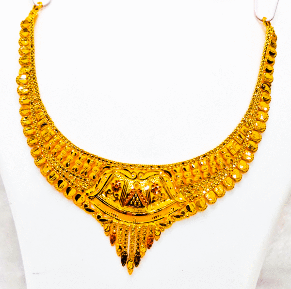 22K Pure Gold Necklace (Haar Set) For Women's