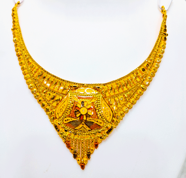 Stylish 22K Pure Gold Necklace (Haar Set)