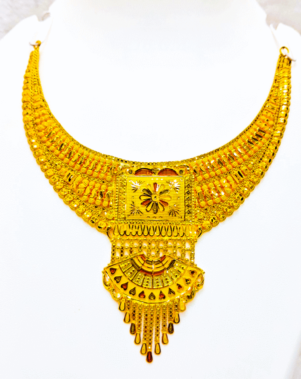 Handcrafted 22K Pure Gold Necklace (Haar Set)