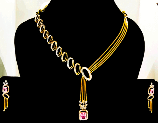 Trendy 18k Rose Gold Necklace For Women's